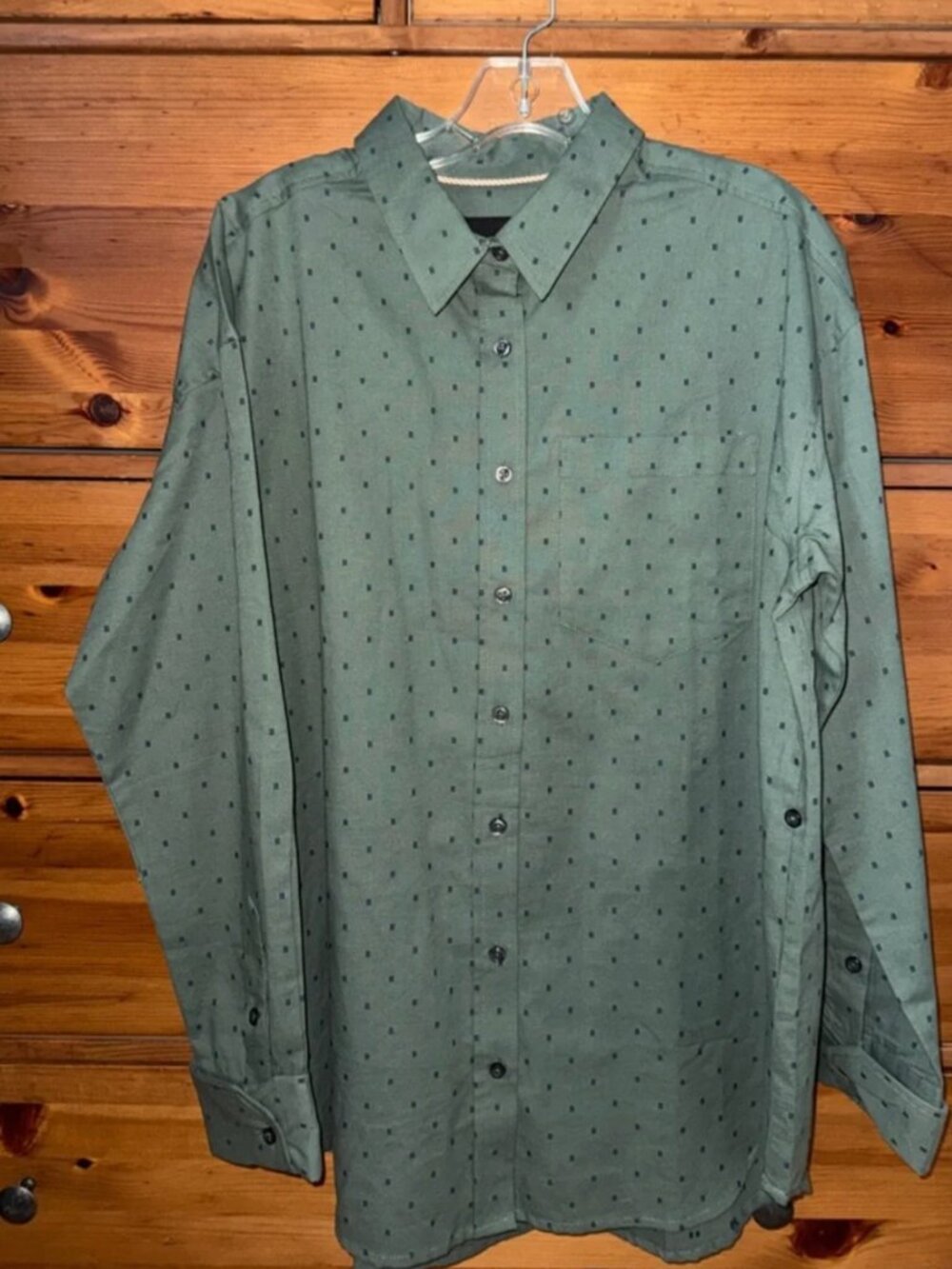 NWT Wildfang Essential Oversized Green Speckled Button-Up Shirt